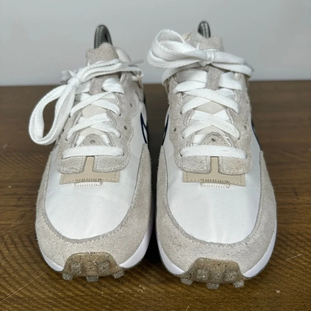 Nike Sneakers Womens 7 White Sanddrift Fontanka Waffle Running Gym Shoes